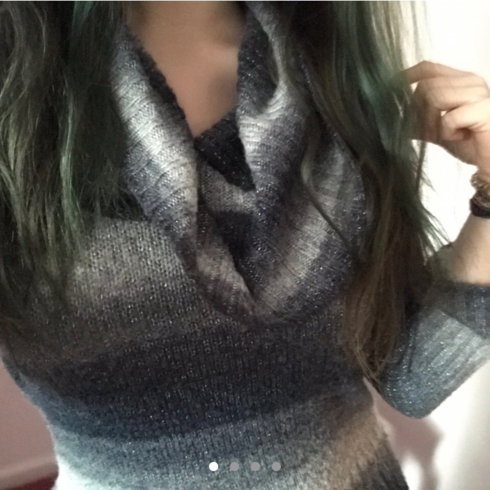 🤍 y2k sparkle striped blue sweater top 🤍